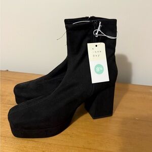 A New Day Women's Black Heeled Boots